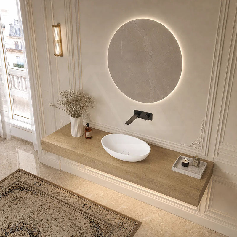 Lukka Kirra Solid Surface Stone Above Counter Basin 500/528/580mm - Matt White