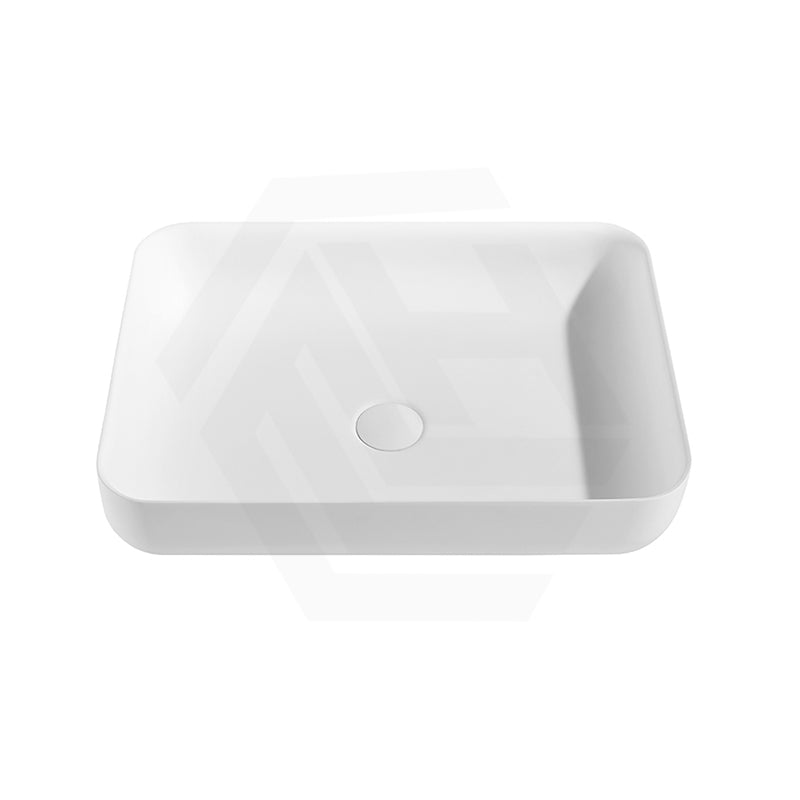 Lukka Kliff 550x400x130mm Matt White Rectangle Solid Surface Above Counter Basin