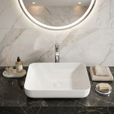 Lukka Kliff Rectangle Solid Surface Above Counter Basin 550x400x130mm - Matt White