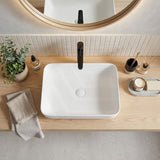 Lukka Kliff Rectangle Solid Surface Above Counter Basin 550x400x130mm - Matt White