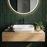 Lukka Kliff Rectangle Solid Surface Above Counter Basin 550x400x130mm - Matt White