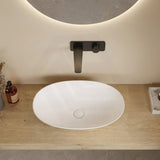 500/528/580mm Lukka Kirra Matt White Solid Surface Stone Above Counter Basin
