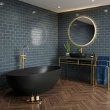 Lukka Kirra Cone Freestanding Bathtub Solid Surface Stone with Overflow 1760x1030x550mm - Matt White/Black
