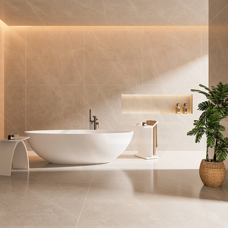 Lukka Kirra Cone Freestanding Bathtub Solid Surface Stone with Overflow 1760x1030x550mm - Matt White/Black