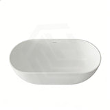 Lukka Kirra 1400/1500/1700mm Oval Solid Surface Stone Freestanding Bathtub with Overflow Matt White