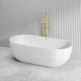 Lukka Kirra 1400/1500/1700mm Oval Solid Surface Stone Freestanding Bathtub with Overflow Matt White