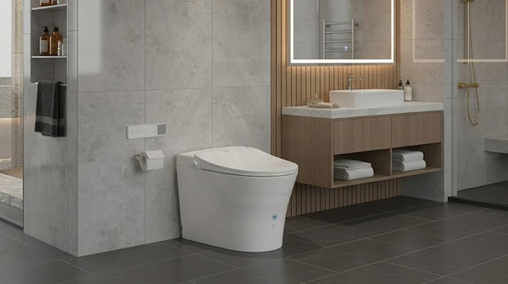 Lukka Ceramic Back to Wall Smart Toilet 684x408x474mm - Gloss White