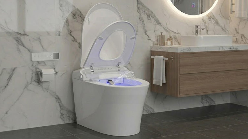 Lukka Ceramic Back to Wall Smart Toilet 684x408x474mm - Gloss White