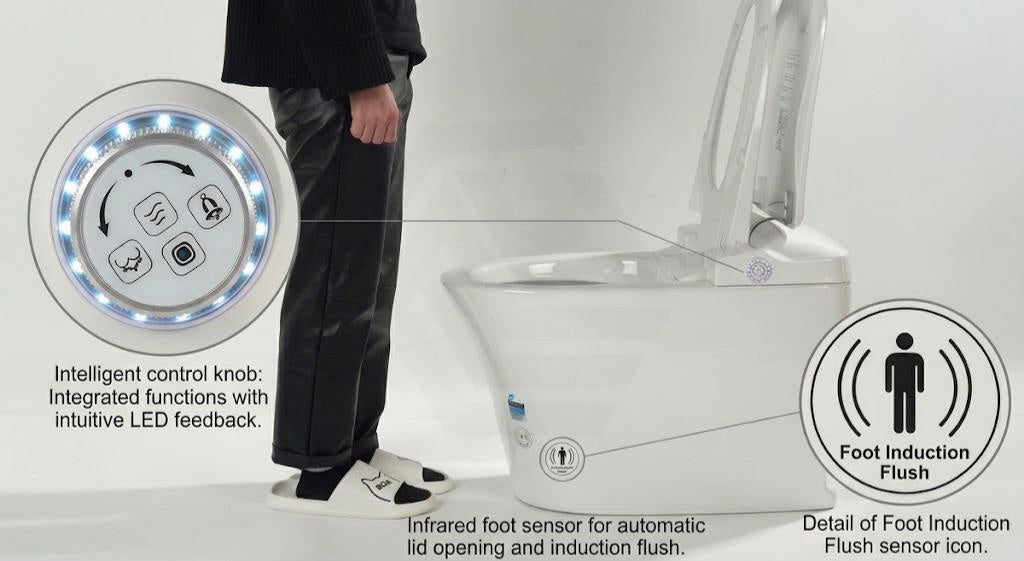Lukka Ceramic Back to Wall Smart Toilet 684x408x474mm - Gloss White