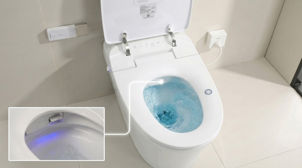 Lukka Ceramic Back to Wall Smart Toilet 684x408x474mm - Gloss White