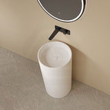 Lukka Olley 450x450x900mm Matt White Freestanding Solid Surface Stone Pedestal Basin