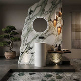 Lukka Olley Freestanding Solid Surface Stone Pedestal Basin 450x450x900mm- Matt White