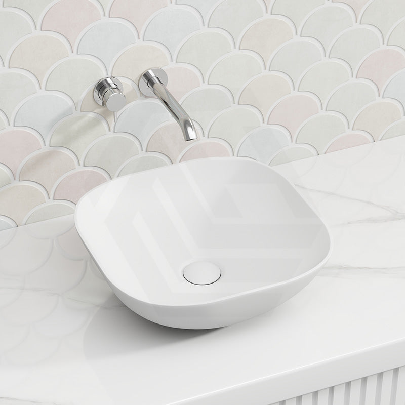 Lukka Perry Solid Surface Stone Above Counter Basin NO Overflow 400/550/630mm - Matt White