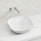 Lukka Perry Solid Surface Stone Above Counter Basin NO Overflow 400/550/630mm - Matt White