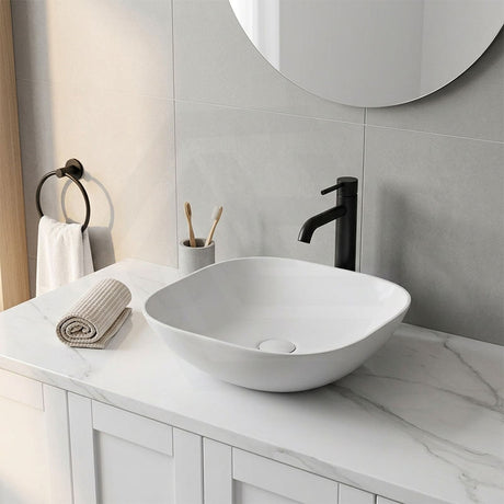 Lukka Perry Solid Surface Stone Above Counter Basin 400/550/630mm - Matt White