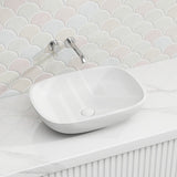 Lukka Perry Solid Surface Stone Above Counter Basin NO Overflow 400/550/630mm - Matt White
