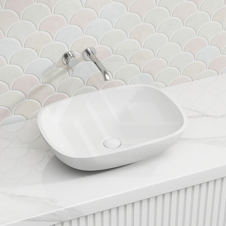 Lukka Perry Solid Surface Stone Above Counter Basin 400/550/630mm - Matt White