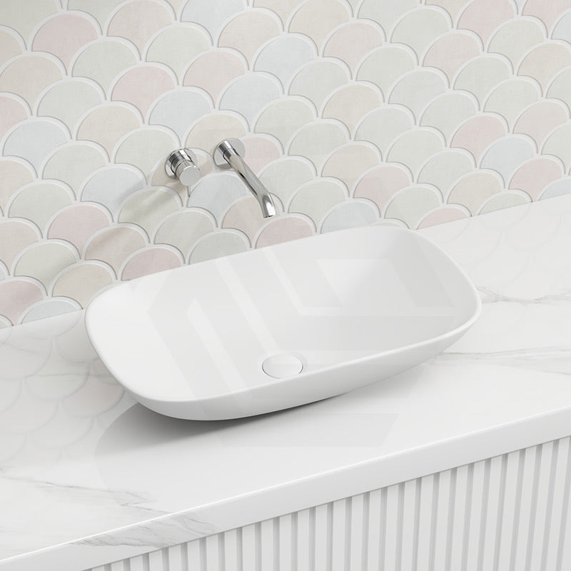 Lukka Perry Solid Surface Stone Above Counter Basin NO Overflow 400/550/630mm - Matt White