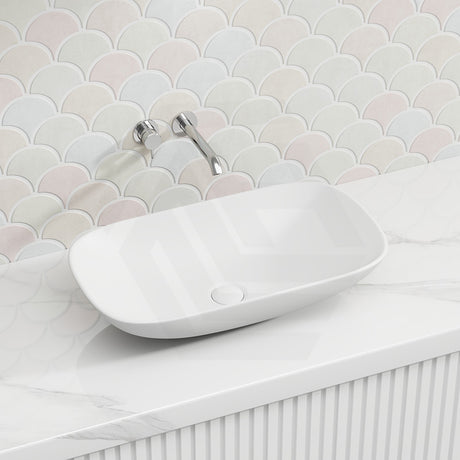 Lukka Perry Solid Surface Stone Above Counter Basin 400/550/630mm - Matt White