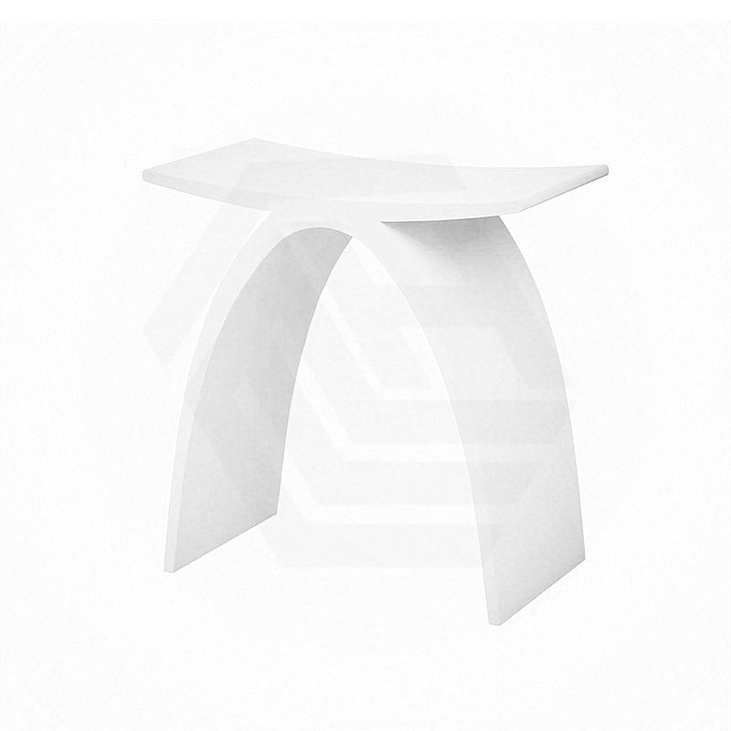 Lukka Perry 420x235x430mm Solid Surface Stone Matt White Bath Stool