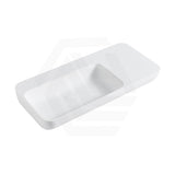 Lukka Roccia 900x400x120mm Solid Surface Stone Wall Hung Basin With Semi Drill Tap Hole Matt White