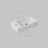 Lukka Crete 460x260x95mm Matt White Soild Surface Counter Top with 1 Tap Hole and Overflow for Mini Vanities