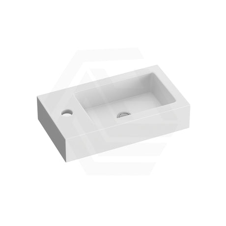 Lukka Crete 460x260x95mm Matt White Soild Surface Counter Top with 1 Tap Hole and Overflow for Mini Vanities