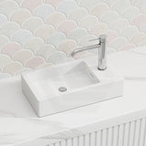 Lukka Crete 460x260x95mm Matt White Solid Surface Counter Top with 1 Tap Hole and Overflow for Mini Vanities