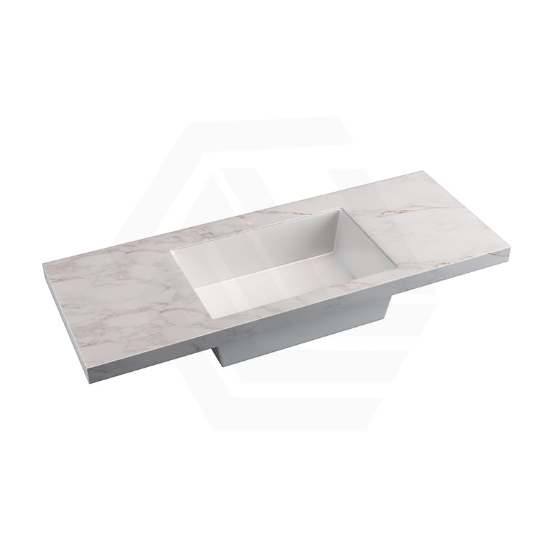 50mm Thick Lukka Carrara Gold Sintered Stone Seamless Joined with Fine Ceramic Basin
