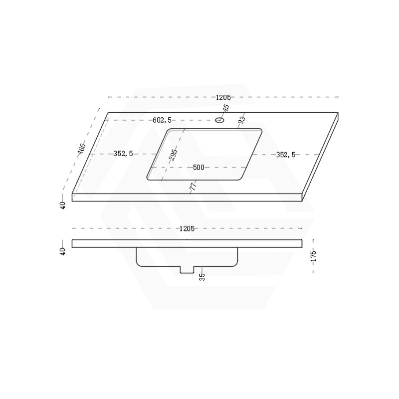40mm Thick Lukka Carrara Gold Sintered Stone Seamless Joined with Fine Ceramic Basin