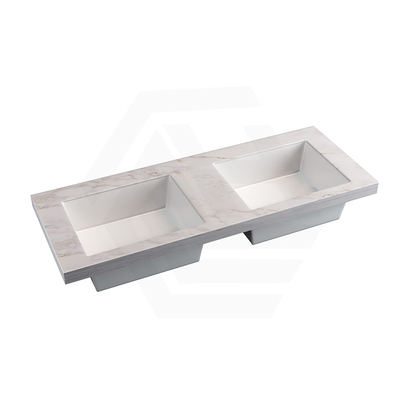 50mm Thick Lukka Carrara Gold Sintered Stone Seamless Joined with Fine Ceramic Basin