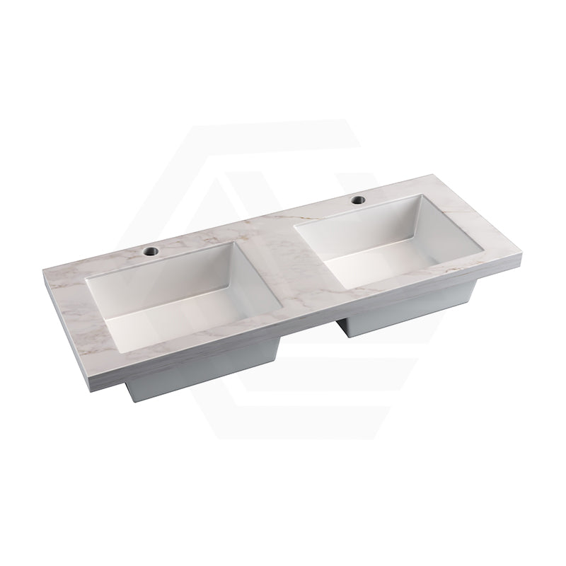 50mm Thick Lukka Carrara Gold Sintered Stone Seamless Joined with Fine Ceramic Basin