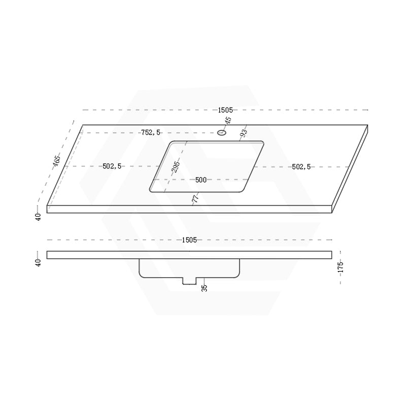40mm Thick Lukka Carrara Gold Sintered Stone Seamless Joined with Fine Ceramic Basin