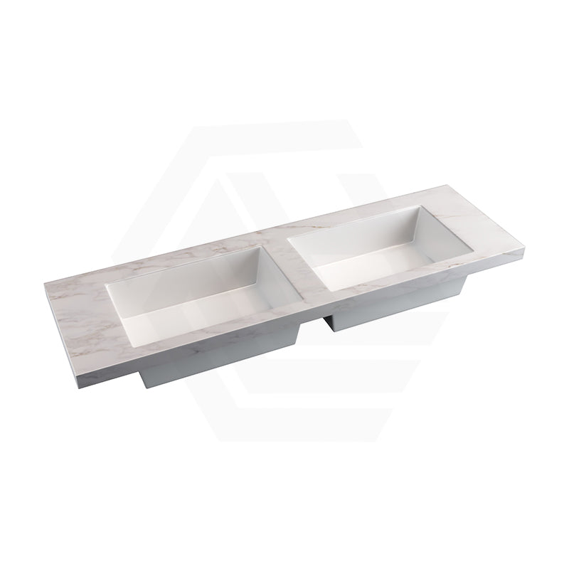 50mm Thick Lukka Carrara Gold Sintered Stone Seamless Joined with Fine Ceramic Basin