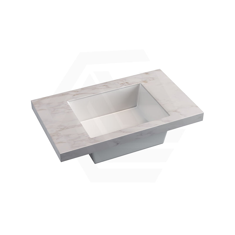 50mm Thick Lukka Carrara Gold Sintered Stone Seamless Joined with Fine Ceramic Basin