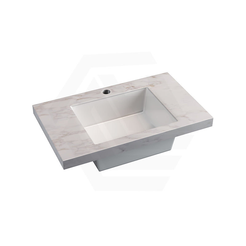 50mm Thick Lukka Carrara Gold Sintered Stone Seamless Joined with Fine Ceramic Basin