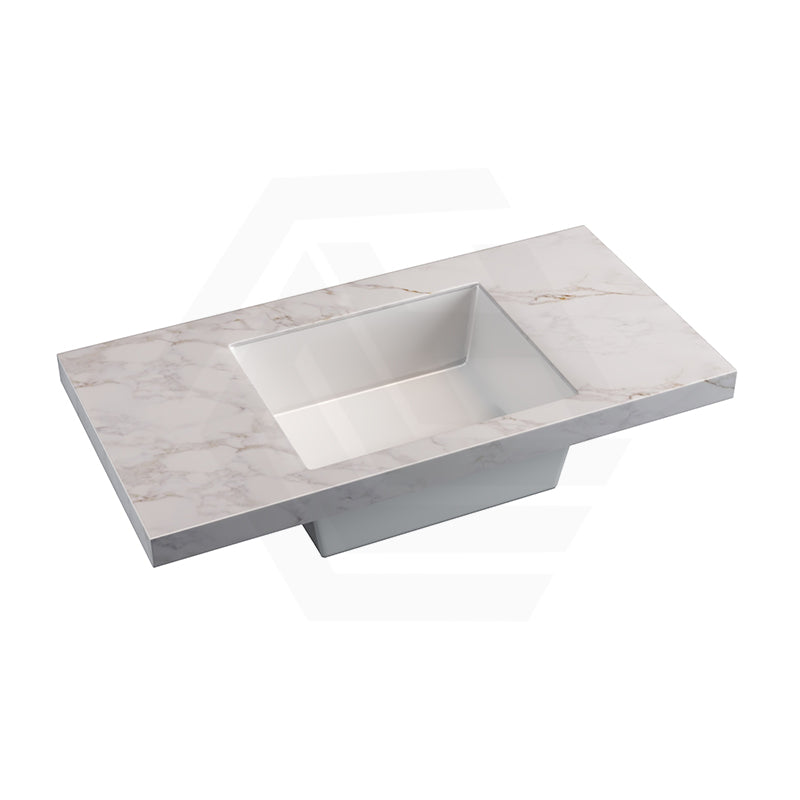 50mm Thick Lukka Carrara Gold Sintered Stone Seamless Joined with Fine Ceramic Basin