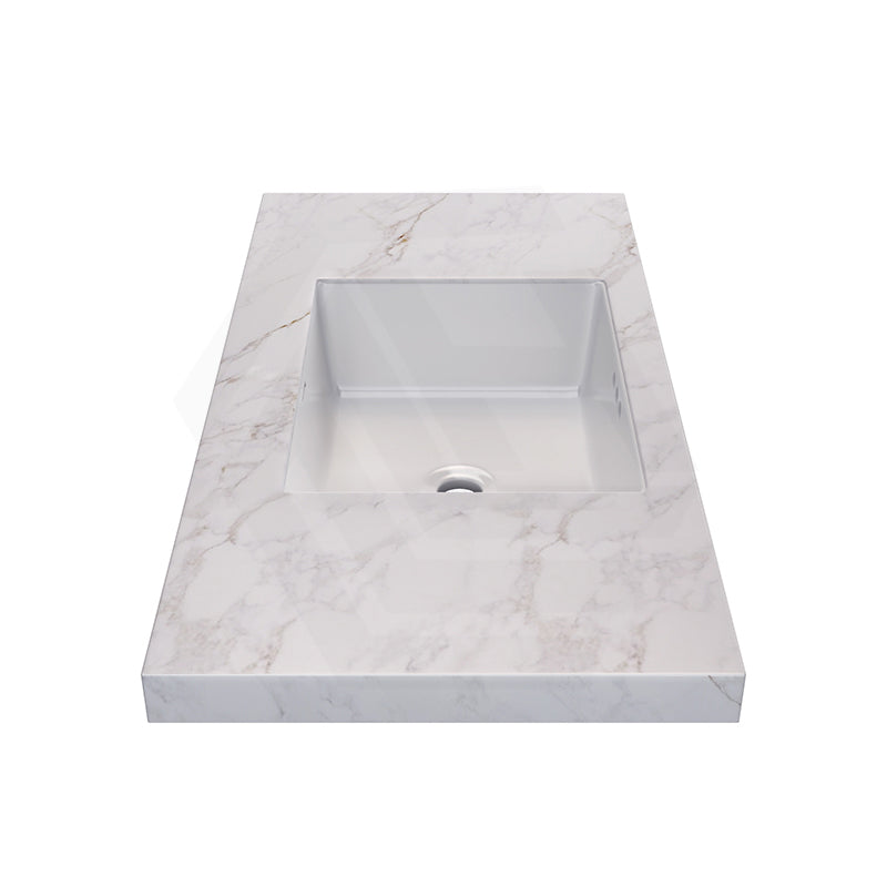 40mm Thick Lukka Carrara Gold Sintered Stone Seamless Joined with Fine Ceramic Basin