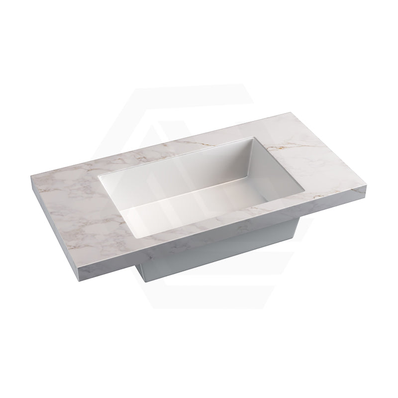 50mm Thick Lukka Carrara Gold Sintered Stone Seamless Joined with Fine Ceramic Basin