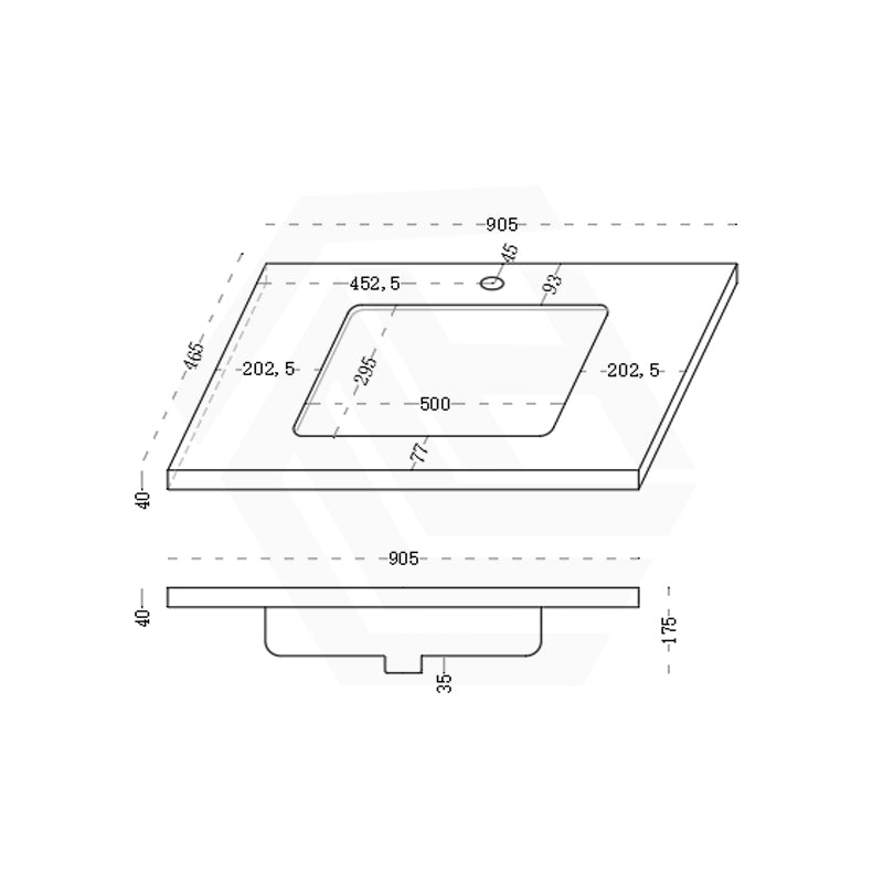 40mm Thick Lukka Carrara Gold Sintered Stone Seamless Joined with Fine Ceramic Basin