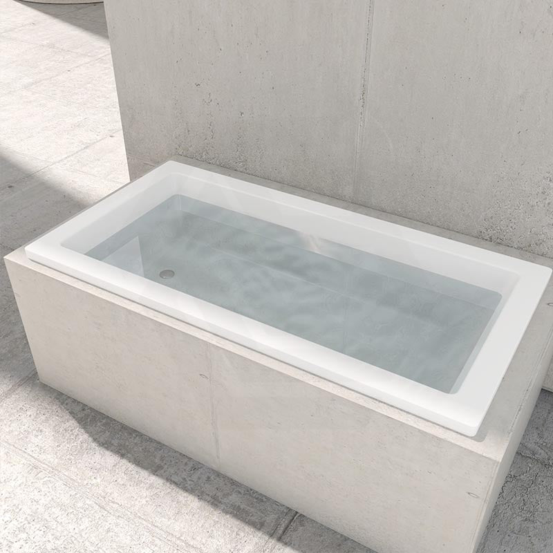1470/1675mm Lukka Viva Square Drop in Bathtub Anti Slippery Acrylic Gloss White