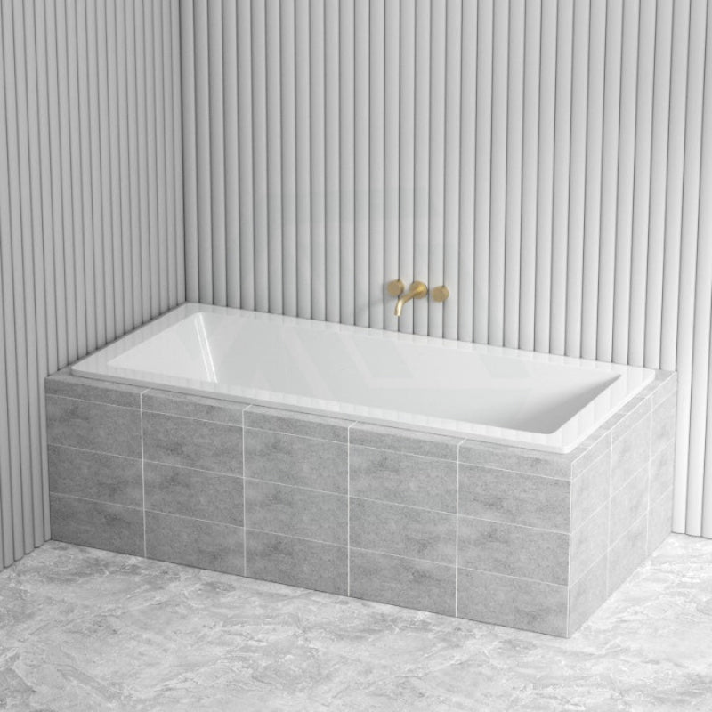1470/1675mm Lukka Viva Square Drop in Bathtub Anti Slippery Acrylic Gloss White