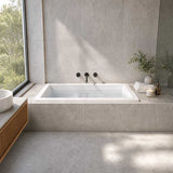 Lukka Viva Square Drop in Bathtub Anti Slippery Acrylic 1470/1675mm - Gloss White
