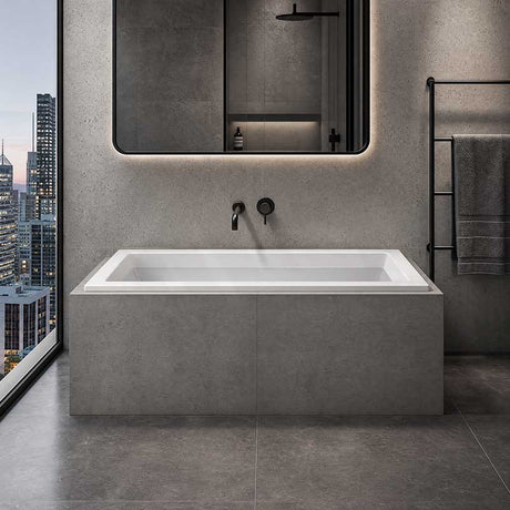 Lukka Viva Square Drop in Bathtub Anti Slippery Acrylic 1470/1675mm - Gloss White