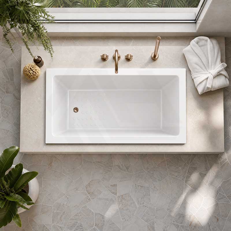Lukka Viva Square Drop in Bathtub Anti Slippery Acrylic 1470/1675mm - Gloss White