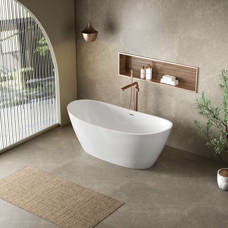 Lukka Valla Acrylic Freestanding Bathtub Overflow Available 1500/1700mm - Gloss/Matt White