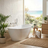 Lukka Valla Acrylic Freestanding Bathtub Overflow Available 1500/1700mm - Gloss/Matt White