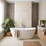 Lukka Valla Acrylic Freestanding Bathtub Overflow Available 1500/1700mm - Gloss/Matt White