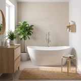 Lukka Valla Acrylic Freestanding Bathtub Overflow Available 1500/1700mm - Gloss/Matt White