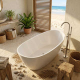 Lukka Valla Acrylic Freestanding Bathtub Overflow Available 1500/1700mm - Gloss/Matt White